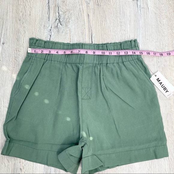 Mauby Paperbag Waist Green Shorts Sz Medium - Picture 7 of 11